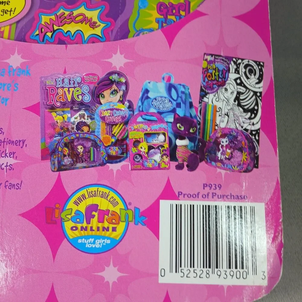 Lisa Frank Diary Peek Proof New in Package Vintage 1990 Y2K Girls with Stickers